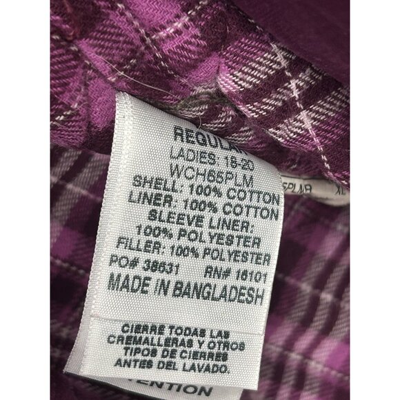 BERNE Softstone Duck Barn Coat Jacket Women's Size XL Flannel Lined Canvas Chore - Picture 12 of 13